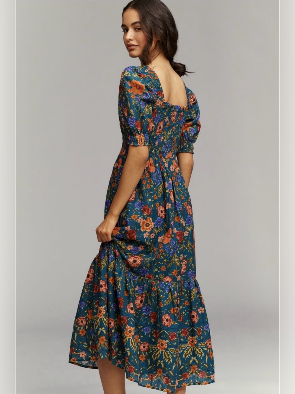 Anthropologie Peregrine Cotton Puff-Sleeve Midi Dress NWT - Picture 2 of 7